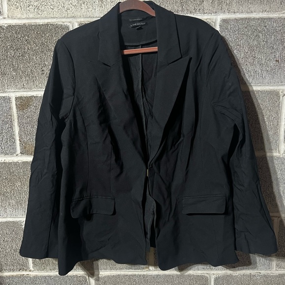 Lane Bryant Jackets & Blazers - Lane Bryant Blazer Womens Size 20 Black Stretch Gold accents